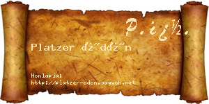 Platzer Ödön névjegykártya